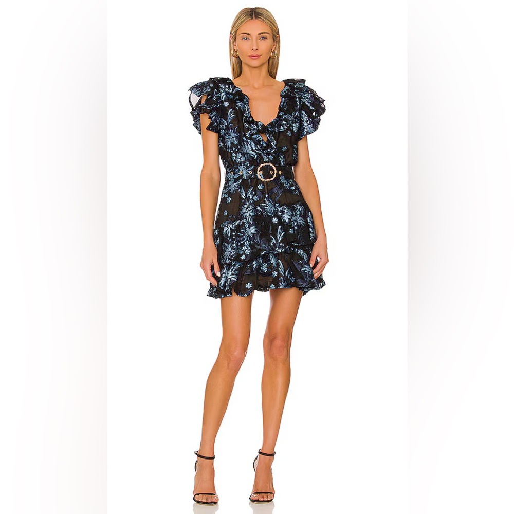 Elliatt Collation Dress in Navy & Black size small from revolve